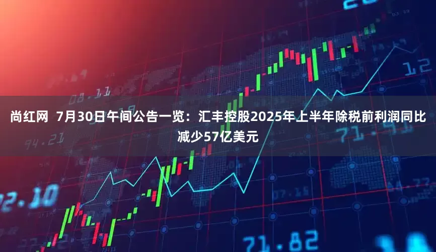 尚红网  7月30日午间公告一览：汇丰控股2025年上半年除税前利润同比减少57亿美元