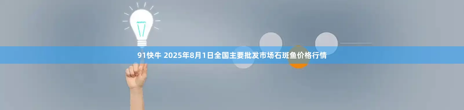 91快牛 2025年8月1日全国主要批发市场石斑鱼价格行情
