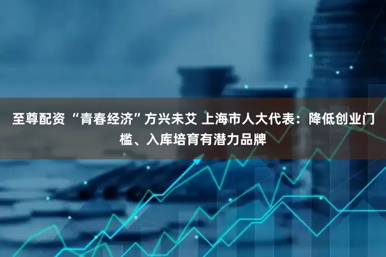 至尊配资 “青春经济”方兴未艾 上海市人大代表：降低创业门槛、入库培育有潜力品牌
